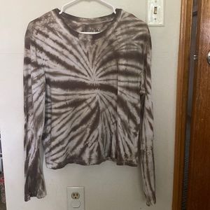 Sage long sleeve green and white shirt